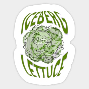 ICERBERG LETTUCE water colour and graphic text Sticker